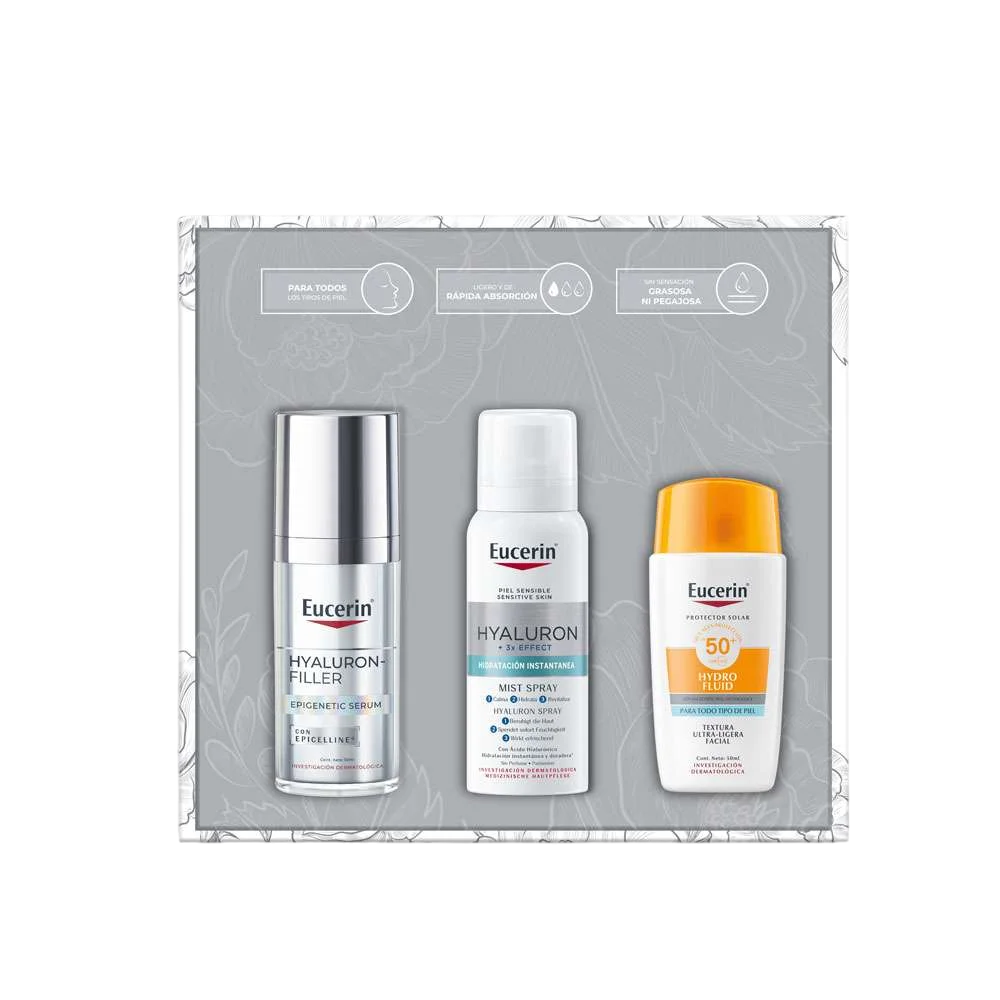 Kit Eucerin: Epigenetic Serum, Protector Solar Hydro Fluid y Hyaluron Mist Spray - Eucerin - Eucerin