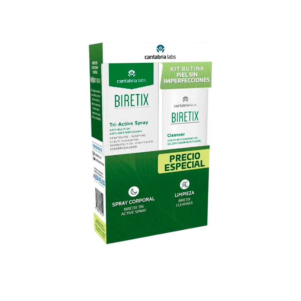 Kit Biretix Triactive Spray x 100 ml Gratis Biretix Gel Limpiador x 200 ml
