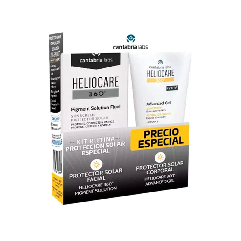 Kit Cantabria Heliocare Pigment Solution Fluid SPF50 x 50 ml + Heliocare Advance Gel x 100 ml - Cantabria