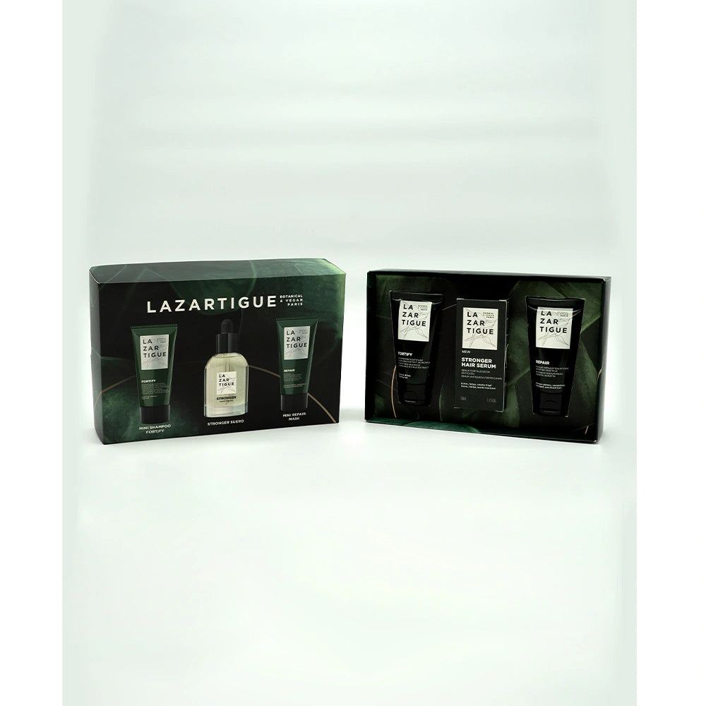 Kit Lazartigue Serum Stronger x 50 ml Gratis Repair Mascarilla x 50 ml Y Fortify Shampo x 50 ml