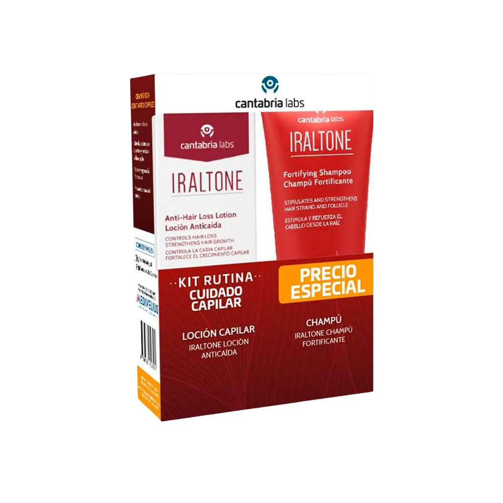 Kit Cantabria Iraltone Locion Anticaida x 100 ml Gratis + Iraltone Champu Fortificantte x 200 ml