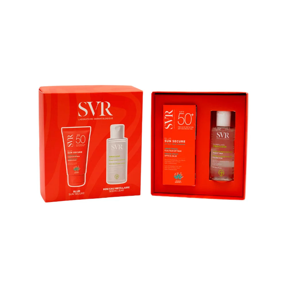 Kit SVR Sun Secure Blur Protector Solar Mousse Cream x 50 ml + SVR Sebiaclear Agua Micelar x 75 ml - SVR