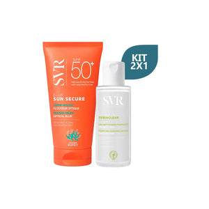 Kit SVR Sun Secure Blur Protector Solar Mousse Cream x 50 ml + SVR Sebiaclear Agua Micelar x 75 ml - SVR